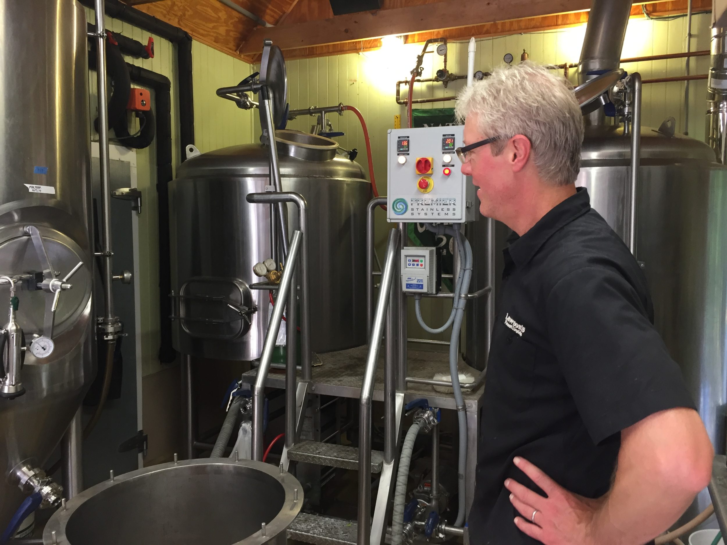 Sean Lawson inside his home brewery. / © Steve Faccio